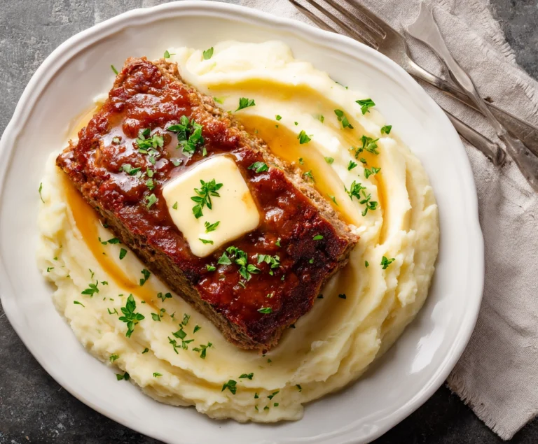 Hearty Meatloaf with Mashed Potatoes