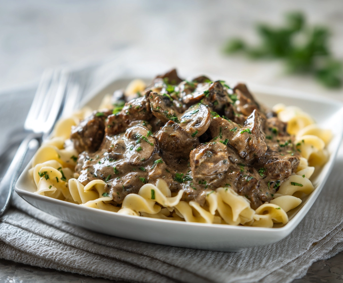Slow Cooker Beef Stroganoff