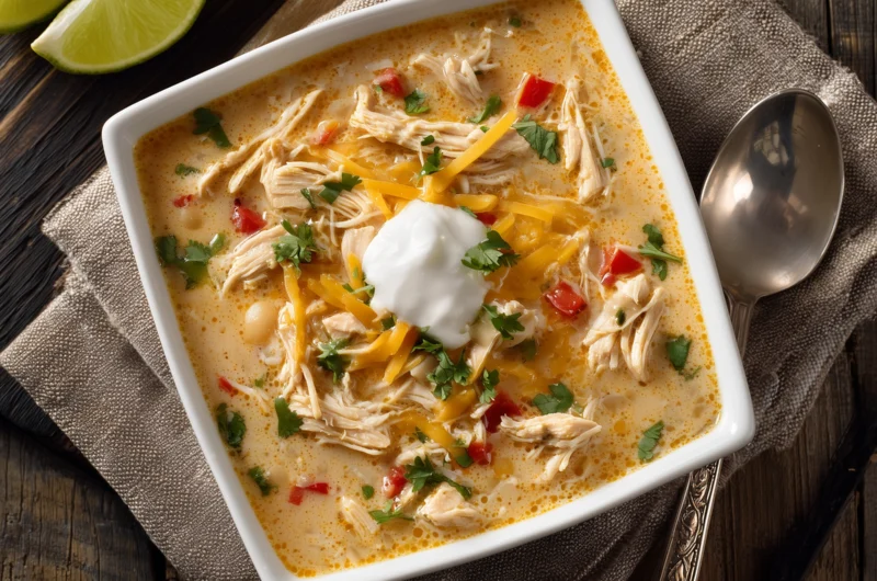 Comforting High Protein White Chicken Chili for Dinner
