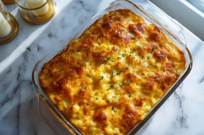 Cheesy Mac and Cheese Meatloaf Casserole Recipe