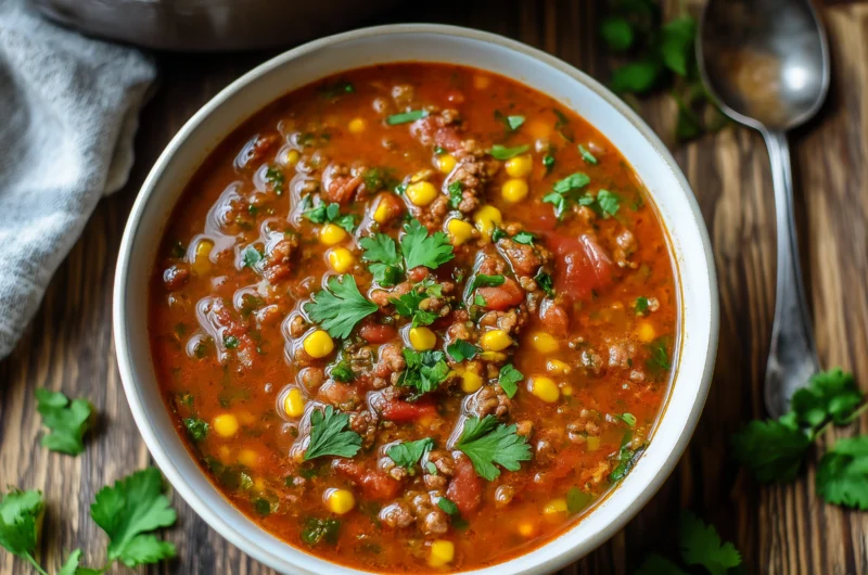 Cozy Taco Soup with Ground Beef Recipe