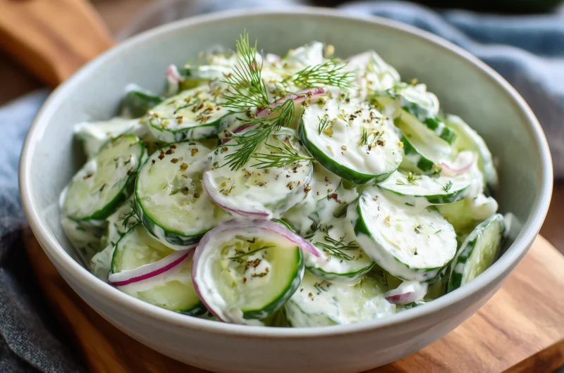 Best Ever Creamy Cucumber Salad