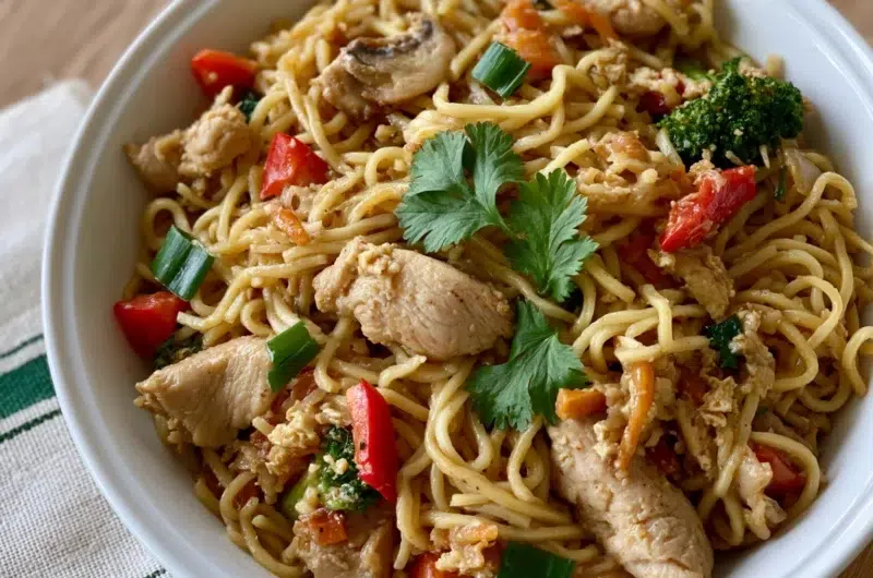 Savory Chicken Stir Fry with Noodles Recipe