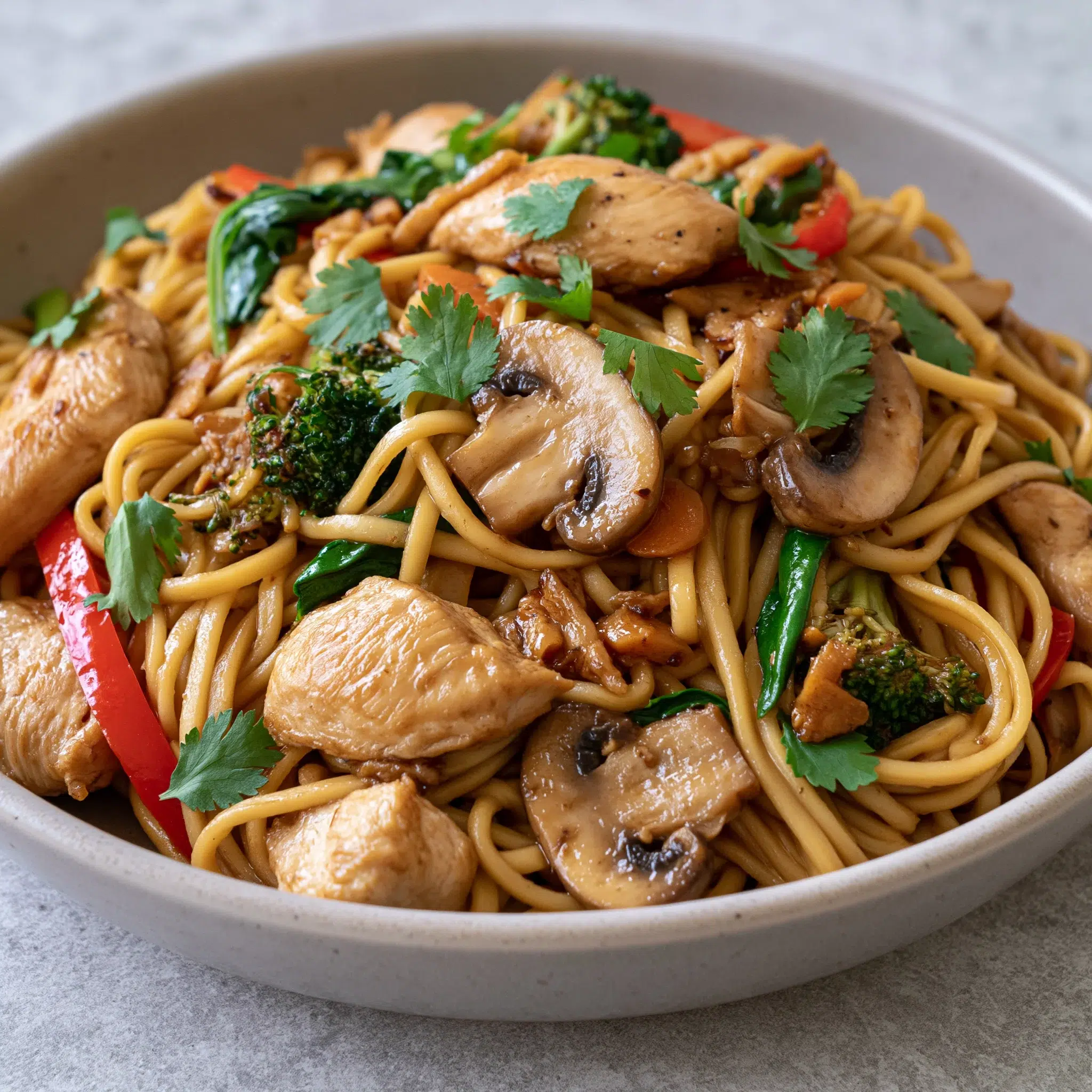 Savory Chicken Stir Fry with Noodles Recipe